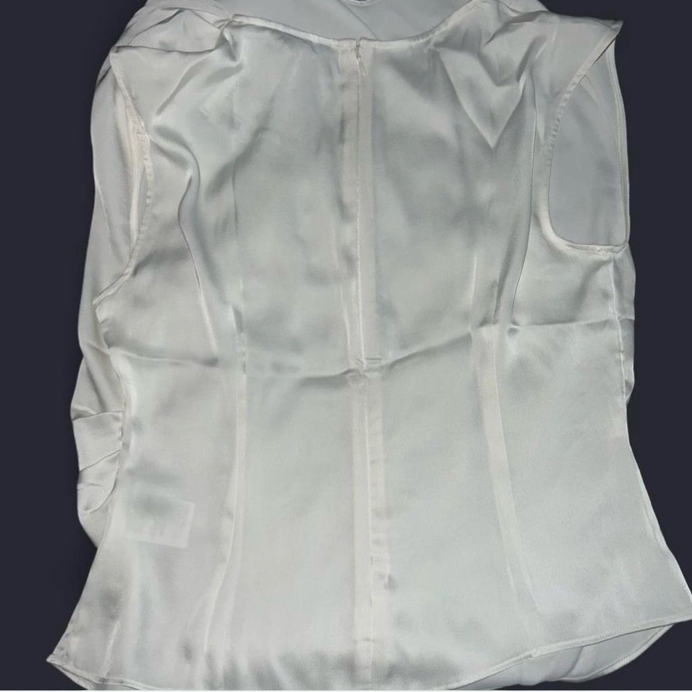 NWT White Satin Cowl Neck Sleeveless Blouse - Picture 5 of 7